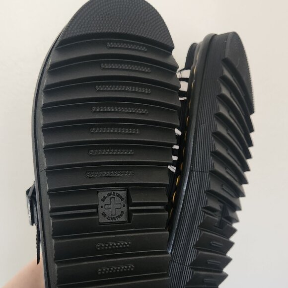 Dr. Martens Voss II Hydro Leather Sandals -  Zebra Hair On and Black Athena - Picture 6 of 13